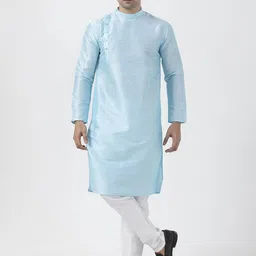 DEVOILER Men Regular Dupion Silk Kurta with Pyjamas-1