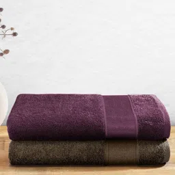 wakefit Burgundy & Olive 2 Pieces Pure Cotton 500 GSM Bath Towels-55
