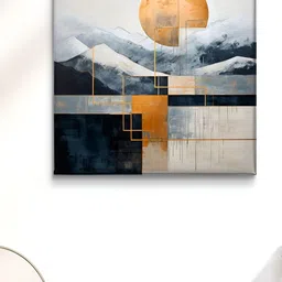 Livin'luxe White & Gold-Toned Abstract Canvas Wall Art-picture-19