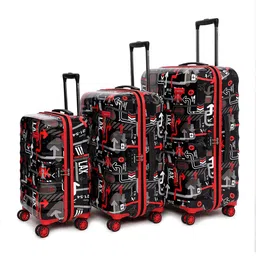 uppercase Set Of 3 Printed Hard-Sided Trolley Bags-49