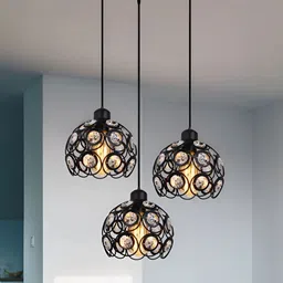 Decorcity Black Crystal Ball Lampshade Jewel Ball Chandelier Ceiling Lamp-32