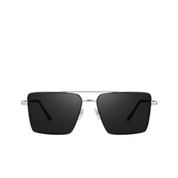 SPADEACES Unisex Black Lens & Silver-Toned Square Sunglasses With UV Protected Lens-picture-0