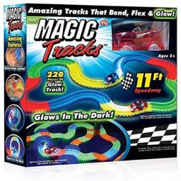 Magic Track Set Racetrack That Can Bend, Flex and Glow, 11 Feet Flexible-11