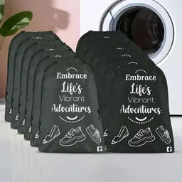 Aura Black & White 12 Pieces Printed Foldable Laundry Bags-2