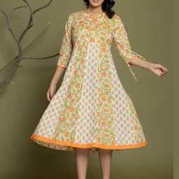 VEDANA Women Floral Printed Fit & Flare Midi Dress-image-32