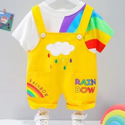 LULU & SKY Printed T-shirt With Dungaree-image-94
