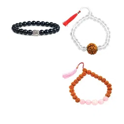Divine souvenirs Unisex Set Of 3 Artificial Beaded Elasticated Bracelets-29