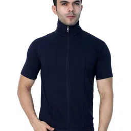 Black Collection Men High Neck Raw Edge T-shirt-image-30