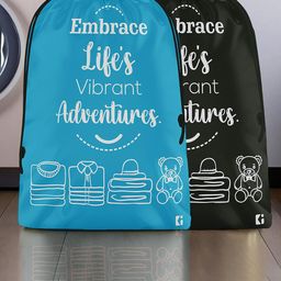 Kuber Industries Blue & Black 2 Pieces Regular Cloth Travel Organisers-13