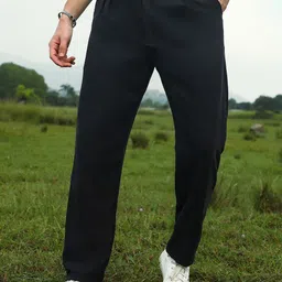 Campus Sutra Men Onyx Velvique Tailored Regular Trousers-image-95