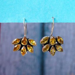 Bamboo Tree Jewels Crystals Studded Leaf Shaped Drop Earrings-image-50