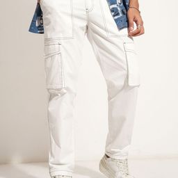 HIGHLANDER Men Straight Fit Cargos Trousers-image-57
