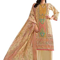 DRAVINAM Trends Embroidered Pure Cotton Unstitched Dress Material-image-61