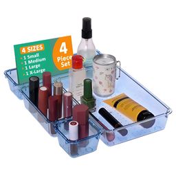 Aura Blue 4 Pieces Makeup Organisers-48