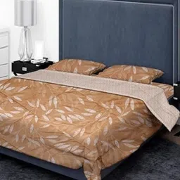 Crest Innovative Lives Brown & White Floral Microfiber Heavy Winter 400 GSM Double Bed Comforter-image-76
