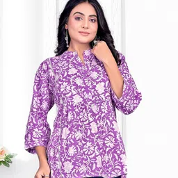 EKISHA Women Floral Printed Cotton Tunic-image-44
