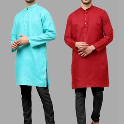 VS MALL Men Cotton Blend Kurta Sets-image-117