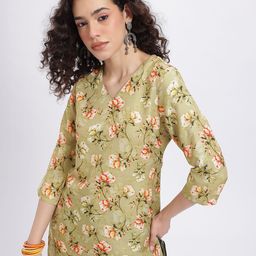 Anouk Rustic Floral Printed V-Neck Straight Kurta-picture-21