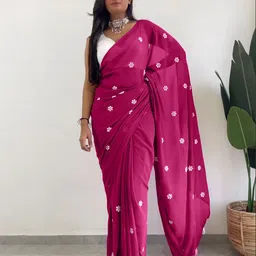 Anouk Floral Printed Poly Georgette Saree-picture-23