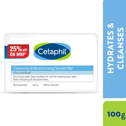 Cetaphil Cleansing & Moisturizing Syndet Bar with Shea Butter - 100 g image 1