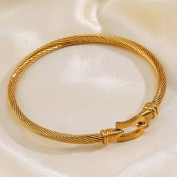 DressBerry Stainless Steel Gold-Plated Kada Bracelet-33