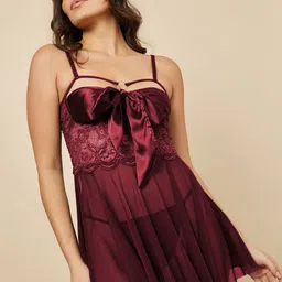 Krelin Shoulder Straps Self Design Baby Doll-picture-52