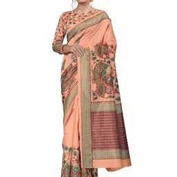 KALINI Ethnic Motifs Printed Saree with Matching Blouse-picture-49
