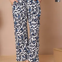 TAG 7 Women Pack Of 2 Printed Cotton Mid-Rise Lounge Pants-image-49