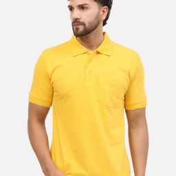 ALARM Men Solid Polo Collar Cotton T-shirt-image-17