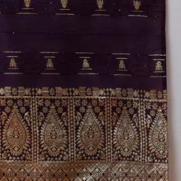 Anouk Rustic Floral Yoke Design Round Neck Zari A-Line Kurta With Trousers With Dupatta image 5