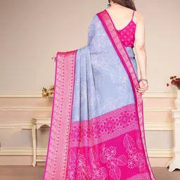 SUPERLAXMI Ethnic Motifs Zari Block Print Saree image 5