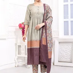 GULKEE FAB Women Floral Printed Empire Kurta with Trousers & Dupatta-picture-9