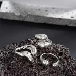 StyleCast x Revolte Men Set Of 3 Silver-Plated Finger Ring-picture-43