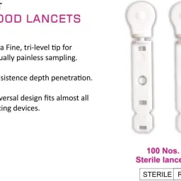 thermomate Glucometer FBL-100 Flat Blood Lancet 100 Pieces ,Flat Lancet Needle ,Test Strips Glucometer Lancets-55