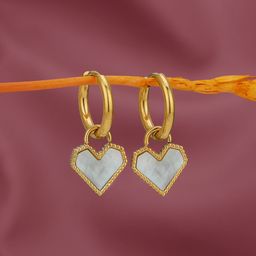 Carlton London Heart Shaped Hoop Earrings-35