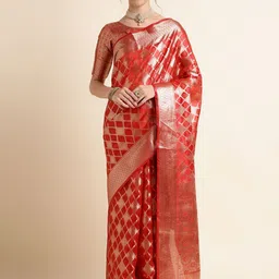SHRIMAY Woven Design Organza Ready to Wear Saree-picture-28