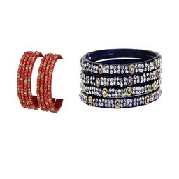 SOMIL Set Of 24 Alloy Artificial Stones & Beads Bangles-picture-46
