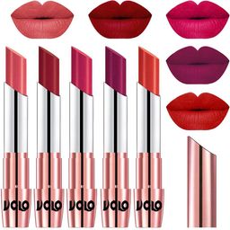 VOLO Set Of 5 Creme Matte Lipstick - 3.5g Each - 37-43-44-45-49-image-36