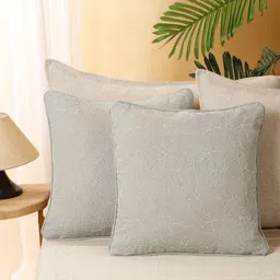 eyda Grey 2 Pieces Embroidered Cushion Covers-image-7