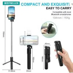 TECHGEAR Selfie Stick Tripod with LED Fill Light, Phone Tripod Stand with Detachable Bluetooth Wireless Remote Bluetooth Selfie Stick image 4