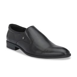 Delize Men Black Solid Formal Slip-Ons-image-23