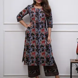 NIZA FASHION Women Abstract Printed Kurta with Trousers-16