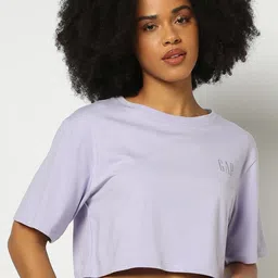 GAP Women Brand Logo Printed Round Neck T-shirt-image-14