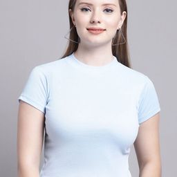 GRACIT Cotton High-Low Crop Top-image-66