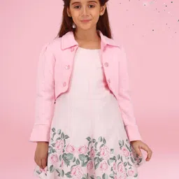 CUTECUMBER Girl Floral Print Applique Sheath Dress-image-83