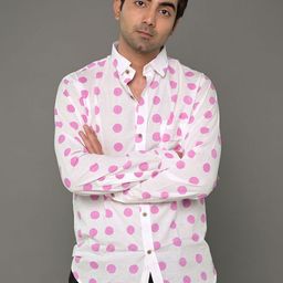 The Ethnic Label Men Classic Slim Fit Polka Dot Opaque Printed Casual Shirt-image-54