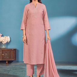Laxmipati Women Gotta Patti Kurta Trousers & With Dupatta-image-61