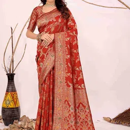 Florence Ethnic Motifs Woven Design Zari Banarasi Saree-picture-5