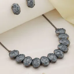 Anouk Silver-Toned Pearl Studded Jewellery Set-image-29