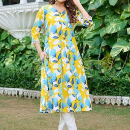 Moda Rapido Women Floral Printed Regular Kurta with Trousers-picture-44